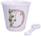 La Porcellana Bianca - Bicchierino Lettera D con Cucchiaino - Arredo Casa, Cucina - Linea Unico - Idea Regalo - Porcellana - 75 CC; Ø 6,7; h6 cm