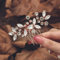 Unicra Braut Hochzeit Haarkamm Kristall Haarschmuck Braut Haarteile für Frauen und Mädche (Roségold)