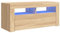 vidaXL TV Schrank mit LED-Leuchten Lowboard Fernsehschrank Fernsehtisch Sideboard HiFi-Schrank TV Möbel Tisch Board Sonoma-Eiche 90x35x40cm