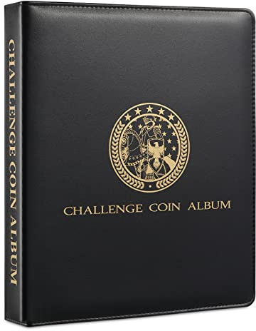 MUDOR Challenge Coin Collection Holder Album for Collectors, Military Challenge Coin Collection Book, Challenge Coin Display Holds 114 Coins, Medallions, Badges, Tokens, Casino Chips