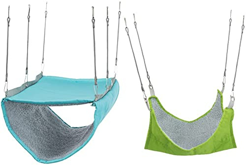 TRIXIE 62696 Hängematte mit 2 Etagen für Ratten/Degus, 22 × 15 × 30 cm & 62692 Hängematte für Ratten/Kleinnager, 30 × 30 cm