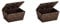 WENKO Aufbewahrungskorb mit Deckel Adria Braun - Badkorb, Polypropylen, 19 x 10 x 14 cm, Braun (Packung mit 2)