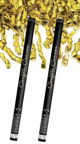 Luftschlangen Streamer Konfetti Kanone Umweltfreundlich Sehr Einfach zu Reinigen Auto-schmuck (2 X Gold 60 cm)