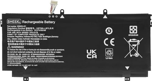 FESTAS 11.55V 59Wh SH03XL Batterie Compatible avec HP Spectre x360 13-AC 13-AC0XX 13-AC003NG 13-AC004NG 13-AC012NG 13-W 13-W000NG Series HSTNN-LB7L 859026-421 859356-855 Ordinateur PC Portable