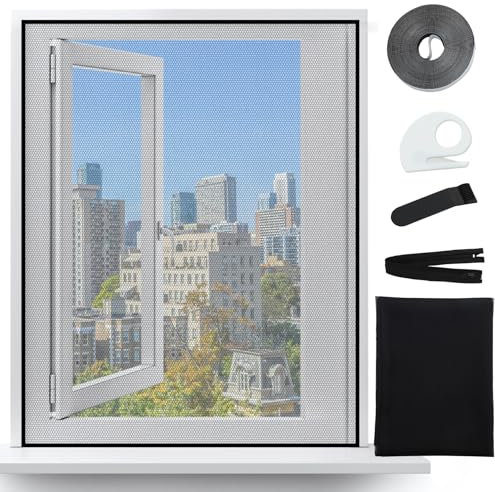 Mosquiteras Para Ventanas Con Cremallera Ajustable, 130x150 Cm, Fácil De Instalar Sin Taladrar, Para Múltiples Tamaños De Ventanas, Incluye Herramientas