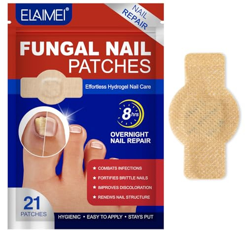 21Pcs Fungal Nail Patches, Nail Repair for Restores Damaged Nails and Appearance of Discolored