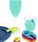 CKB LTD Buffet Plate Clips & Glass Marker Rings – 12-Piece Set with 6 Plate Holders & 6 Glass ID Rings – Colourful Party Drink & Plate Accessories for BBQs, Picnics & Events