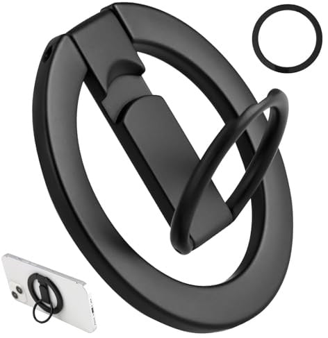 Magnetisch Handy Ring Halterung für MagSafe Ring Ständer – 2-Achsen Faltbarer Magnetischer Handygriff 360° Drehbarer Fingerhalter für iPhone 17/16/15/14/13/12 Pro Max & Android – Starke Magnete