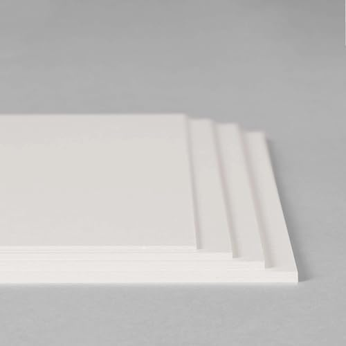 Naturweiße Pappe, 2 mm (1.050 g/m²), DIN A3 (297 x 420 mm), 5 Blatt, Holzpappe für Modellbau, Kaschieren & kreatives Basten