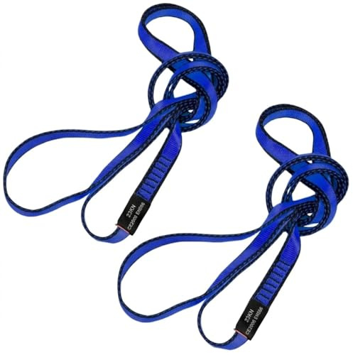 LETTO & TAILOR Climbing Sling Pack of 2 22 KN Band Sling Climbing 19 mm CE Certified Blue 120 cm