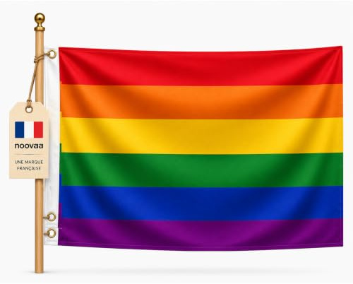 Noovaa 1 Drapeau LGBT 60x90cm | Résistant Aux Intempéries, Œillets en Laiton, Polyester Haute Qualité, Coutures Doubles, Usage Extérieur