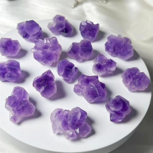 Beautiful Amethyst Cluster Flower Irregular Crystal Quartz Aquarium Gift (Size : 50g)