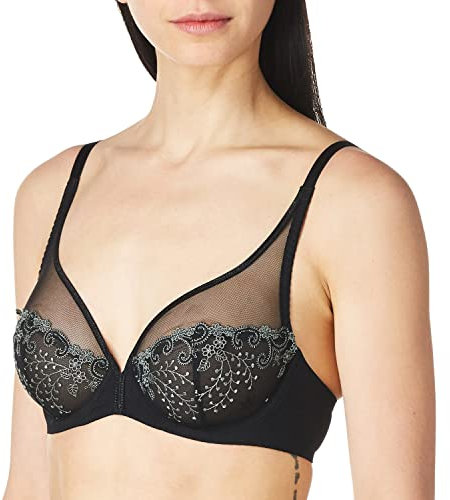 Simone Perele Damen Delice Sheer Plunge-BH, Durchsichtig, Moonlight, 90C