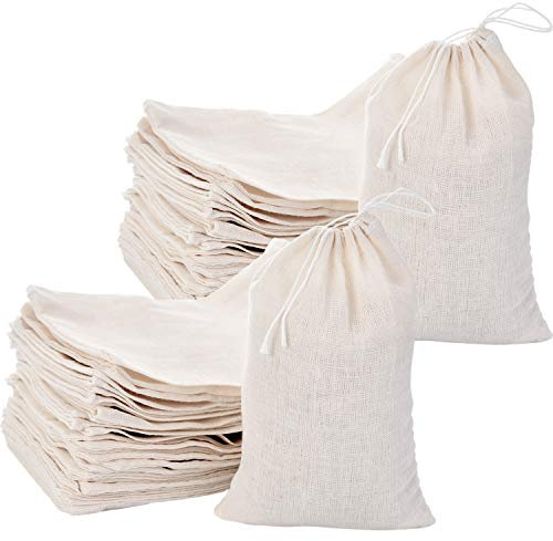 Tatuo 200 stück baumwolle musselin taschen jutesäcken sachet tasche multipurpose-beutel der für tee schmuck hochzeit bevorzugungen storage (4 x 6 zoll)