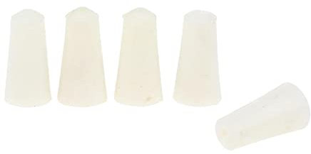 perfk 5 Stücke Labor Gummistopfen Bungs Vollgummi-Stopper Flaschenstöpsel Flaschenverschluss Kegelförmig Silikagel konische Stopfen, Weiß 9-13mm