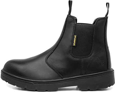 EarthWorks Safety - EarthWorks Spanner Mens Black Leather Safety Boot - Size 9 UK - Black