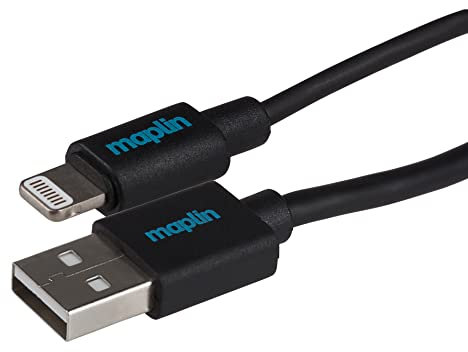 Maplin Premium Lightning to USB-A Cable Black, 0.5m, Apple MFI Certified, for all iPhones 14, 13, 12, 11, SE, iPad Air/Mini (2019), iPad (up to 2021), Airpods (Lightning Case)