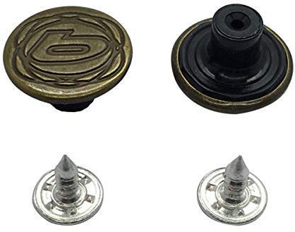 Trimming Shop Bronze 17mm Brass Jeans Button Hammer on Tack Fasteners with Aluminium Back Pin Hand Pressed Studs for Clothing Repairing, Denims, Jackets, 10pcs