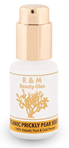 R&M Kaktusfeigenkernöl Bio - Premium Kaktusfeigenöl Für Gesicht, Körper, Haut & Haar - Prickly Pear Seed Oil Für Eine Schönere Haut Und Ein Reines Gesicht - Kaktusöl 30ml Pump-Flasche