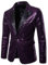CHRONSTYLE Herren Slim Fit Sakko Blazer Anzugjacke Freizeit EIN-Knopf Pailletten Glitter Anzug Jacke Karneval Kostüm für Hochzeit Party Festlich (lila, XXL)