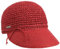 Seeberger Uni Rollable Crochet Cap Damencap Sommercap Sonnencap Sonnenvisor Strohcap Strandcap (One Size - rot)
