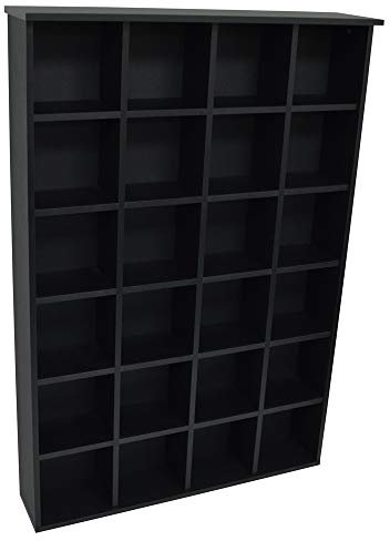 WATSONS PIGEON HOLE – Large 20-Cubby Multimedia Storage Unit – Black Finish