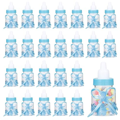 24-teilige Babyparty-Partybevorzugungen, Wiederverwendbar Baby Candy Flaschen Geschenkbox, Mini Baby Dusche Box Candy Flasche Geschenk-Box