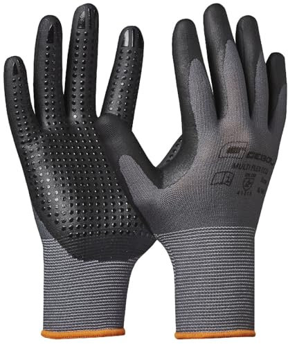 Gebol Multi Flex Eco | Arbeitshandschuhe mit Noppen | Nitrilhandschuhe für einen sicheren Griff | Für Herren | Größe XXL (Gr 11) | Grau | 1 Paar