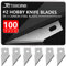 Jetmore 100 Pack Craft Hobby Blades #2 Craft Knife Blades Refill Hobby Knife Replacement Blade with Storage Box for Art and Crafting Scrapbooking Supplies Cutting Caving Stencil