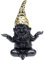 Kare Design Deko Figur Zwerg Meditation, Schwarz/Gold, Gartenzwerg, Wohnaccessoire, Dekoration für Sideboards, Kommoden oder Regale, 19x15x10 cm (H/B/T)