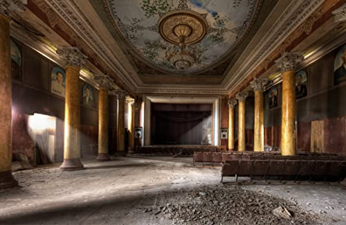 VLIES Fototapete-LOST PLACES-(PF6461)-450x280 cm-Gebäude Haus Fabrik Werkstatt Theater Kino Industrie Vintage Dekor XXL Wandbild Poster Moderne Tapete