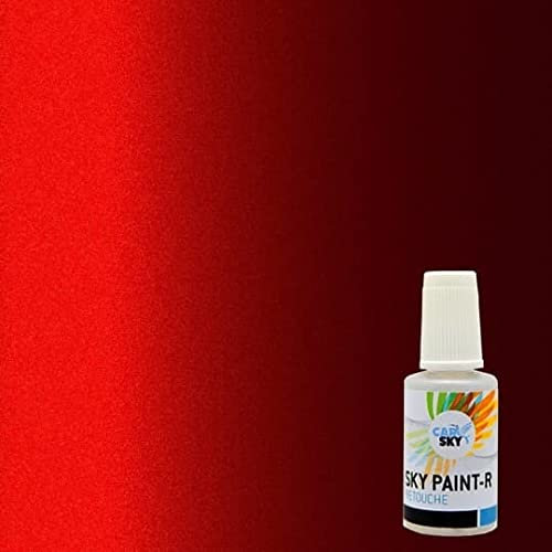 lápiz retoque pintura CARSKY carrocería compatible con Mazda Special Red nacré 46V (botella con cepillo 20ml) + lápiz barniz brillante (botella con cepillo 20ml)