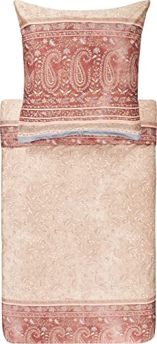 Bassetti Bettwäsche Garnitur Como 41 Beige 2 TLG. Mako-Satin mit Reißverschluss, Maße: 155cm x 220cm, 80cm x 80cm, 9320488