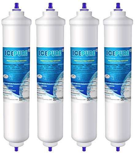 ICEPURE Filtro de agua para refrigerador Compatible Con Samsung DA29-10105J, DA29-10105J HAFEX/EXP, DA99-02131B, WSF-100, EF9603, HAIER LG Refrigerador de línea, 4 piezas,