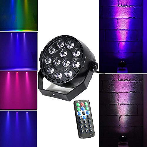 Par Licht LED Par Scheinwerfer Beleuchtung Lichteffekt 3-1 RGB DMX Spot Licht mit Fernbedienung Bühnenlicht 12x3W für Stage DJ Party Show Bar