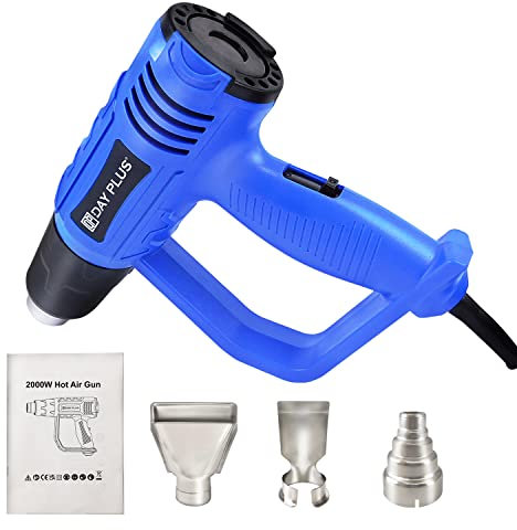 2000W Hot Air Gun 230V Heat Gun with 2 Temperature Modes and 3 Nozzles for Scraper, Integrated Support Stable, Ergonomic, Remove Paint, Varnish, Dissolve Adhesives