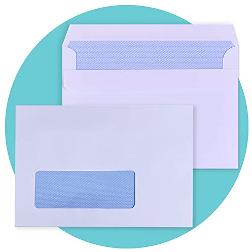 Triplast 50 x C6 Window Self Seal Security Envelopes (Size: 114x162mm) | Address Window, Self Sealing & Printer Safe Mailing Paper Envelopes | Ideal for Everyday Home, Office & Commercial Use