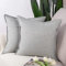 Madizz 2er Set Polyester- Leinen Kissenbezügen Weiche dekorative Kissenbezüge für Sofa Schlafzimmer Kissenhülle Hellgrau 45x45 cm Quadrat