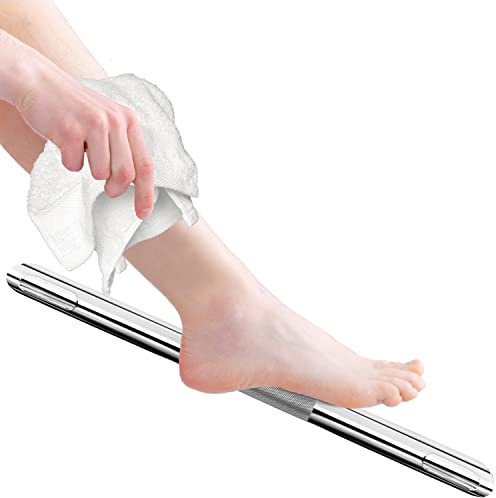 FINSBURY HARDWARE Shower Foot Rest, Corner Shower Bar for Shaving Legs, Wall Mounted Hotel Shower Foot Ledge, Brass Bar Bathroom Foot Step (Polished Chrome)