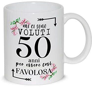 thedifferent Tazza Colazione Latte thè Mug Relax con grafica - Mi ci sono voluti 50 cinquanta Anni per essere cosi favolosa - idea regalo Compleanno Natale Mamma Amica Sorella Nonna Zia