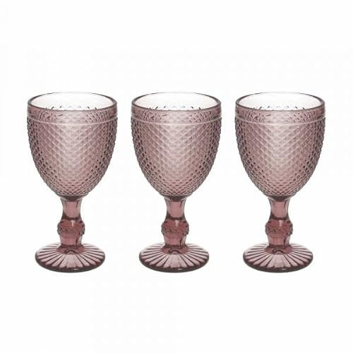 Tognana Diamante Set 3 calici cc 280 in pasta di vetro ciclamino