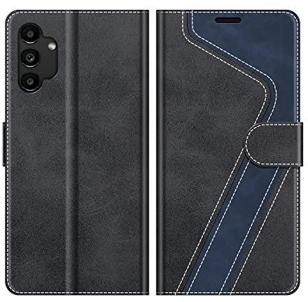 MOBESV Coque pour Samsung Galaxy A13 5G, Housse en Cuir Magnétique Fonction Stand Étui pour Samsung Galaxy A13 5G / A04s, Élégant Noir