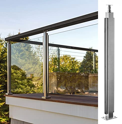 LUDIST Edelstahl-Glasgeländerpfosten, Poolzaun, Abstandshalter, Hausgarten, Treppen, Balkon, Glasbalustrade, Geländer, 80/105 cm (1050 mm)