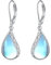 POPLYKE Filigrane Mondstein Leverback Ohrringe Damen 925 Sterling Silber Träne Mondstein Ohrringe Dangle