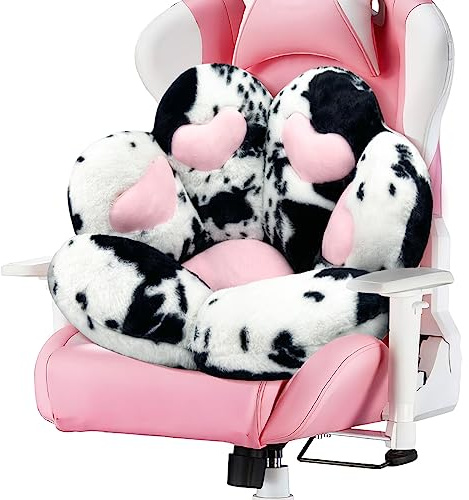 MOONBEEKI Cojín con forma de pata de gato, cómoda silla kawaii, cojines de asiento de felpa para silla de jugador, 28 x 24 pulgadas, bonito asiento kawaii para regalo de niña, decoración de comedor y