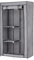 Baroni Home Armadio in Tessuto Richiudibile, Pieghevole Salvaspazio con Struttura in Ferro per Camera da Letto, Grigio, 2 Ripiani Laterali, 1 Barra Appendiabiti, 88x45x160 cm