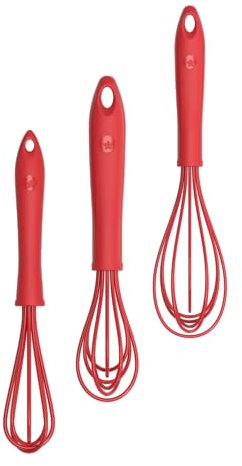 Kochblume | Schneebesen Set: L + M + S - 3-tlg. - rot