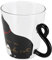 Katzentasse, Glas, Kaffeetasse, Flasche, Geschenke, Becher, Katzenform, für Transparente Milchtasse, Hitzebeständig, mit Tierbecher, Wassergläser mit Stiel (Schwarze Katze)