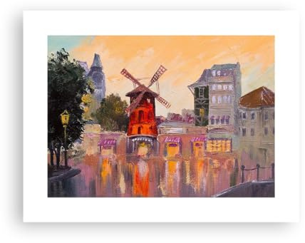 Poster ohne Rahmen Paris Lüfter Moulin Rouge Deko 40x30cm Wandposter Art Prints Wandbilder Dekoration Wohnzimmer Schlafzimmer Küche Wanddeko Bild Wand Kunstdruck Modern Wall Art Decor P2XAA40x30-5216