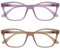 OPULIZE KAT Lesebrille - 2er-Pack - Cat-Eye Katzenaugen-Fassung - Lila, Taupe - Herren & Damen - Federscharniere - RR59-5U - +1.50
